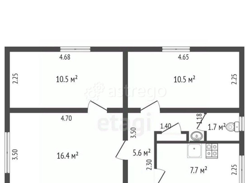 3-комн. квартира, 52.9 м2, 2/2 эт. Котлас - изображение 2