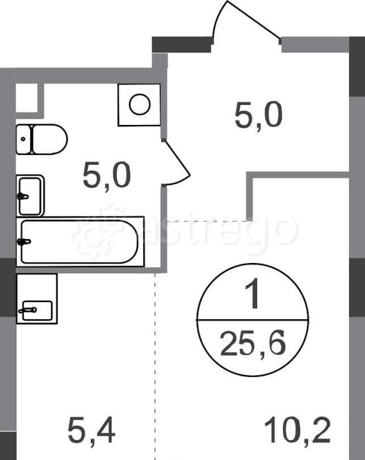 Студия, 25 м2, 1/17 эт. Москва - изображение 1