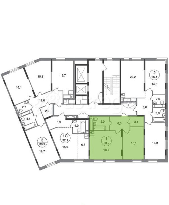1-комн. квартира, 50 м2, 17/17 эт. Москва - изображение 4