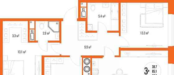 3-комн. квартира, 87 м2, 7/17 эт. Астрахань