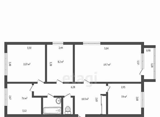 4-комн. квартира, 70.1 м2, 4/5 эт. Благовещенск
