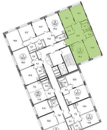 3-комн. квартира, 81 м2, 6/17 эт. Москва