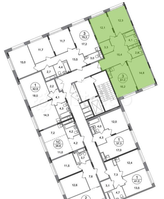 3-комн. квартира, 81 м2, 6/17 эт. Москва - изображение 4