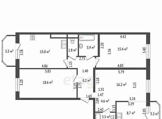 4-комн. квартира, 95.9 м2, 4/5 эт. Санкт-Петербург