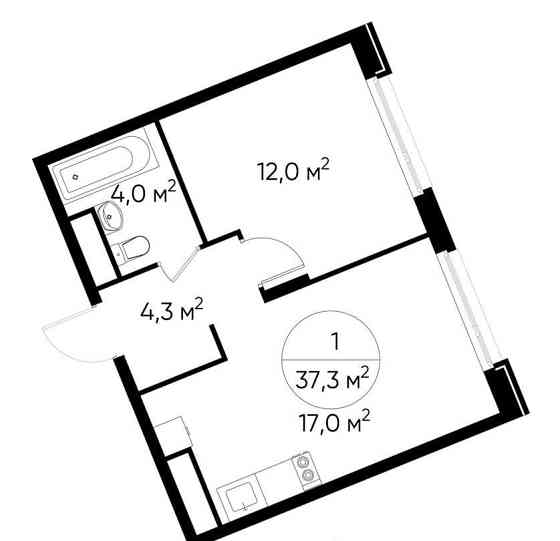 1-комн. квартира, 37 м2, 6/17 эт. Москва