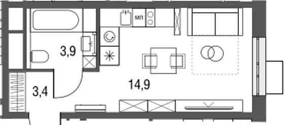 Студия, 22.2 м2, 19/25 эт. Москва