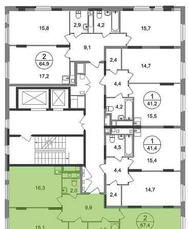 2-комн. квартира, 67 м2, 13/17 эт. Москва