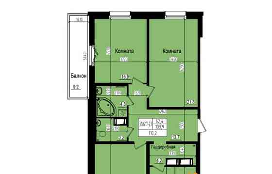 3-комн. квартира, 110.2 м2, 17/23 эт. Санкт-Петербург