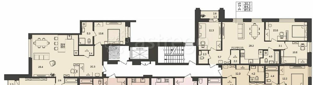 3-комн. квартира, 87.1 м2, 5/13 эт. Санкт-Петербург - изображение 1