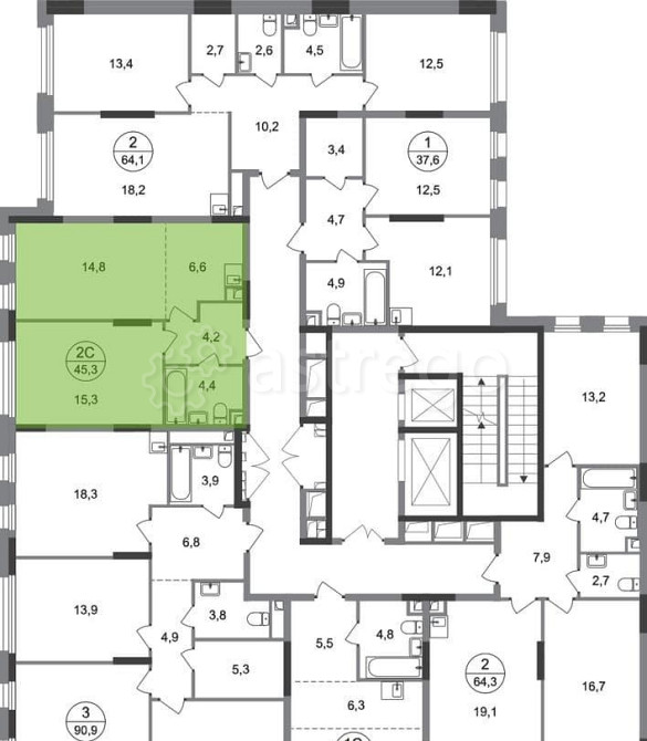 2-комн. квартира, 45 м2, 2/17 эт. Москва - изображение 9