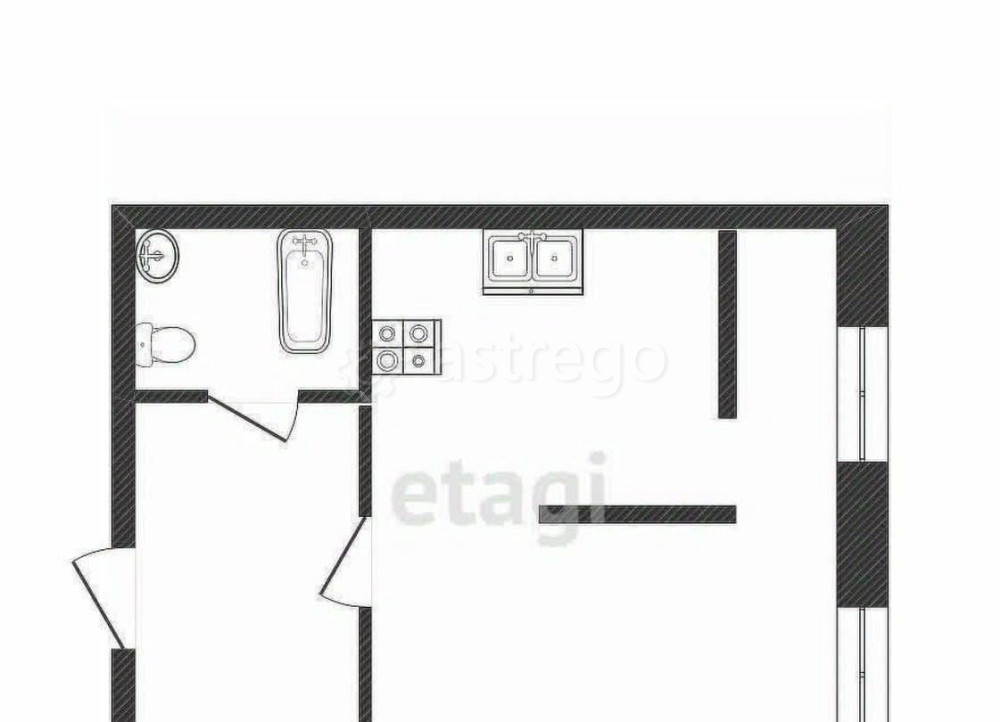 Студия, 28 м2, 1/5 эт. Белгород - изображение 1