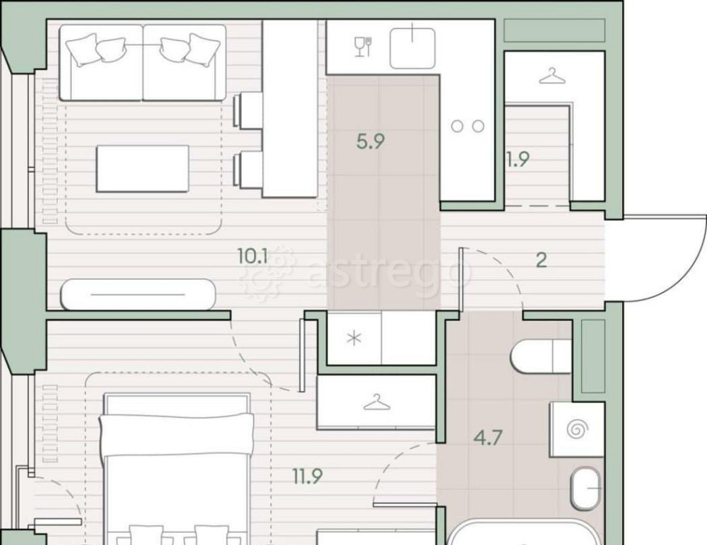 1-комн. квартира, 36.5 м2, 3/4 эт. Москва - изображение 3