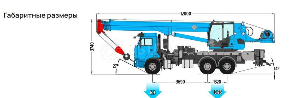 Автокран 32 т Клинцы КС-55729-1К-3 на шасси Камаз-65115 6х4 Самара - изображение 1
