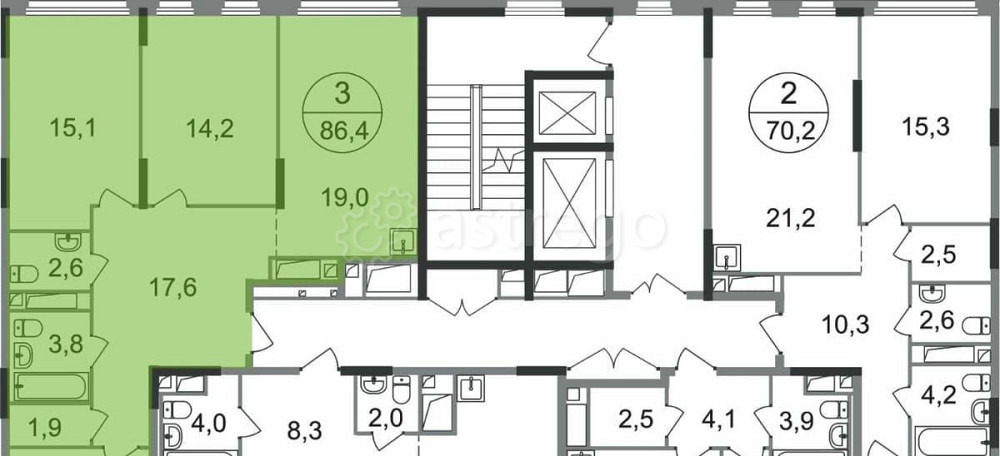 3-комн. квартира, 86.4 м2, 5/17 эт. Москва - изображение 4