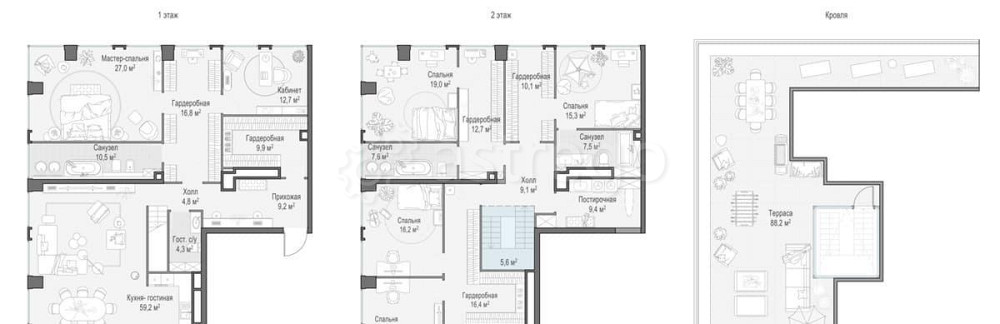6-комн. квартира, 309.7 м2, 22/23 эт. Москва - изображение 1