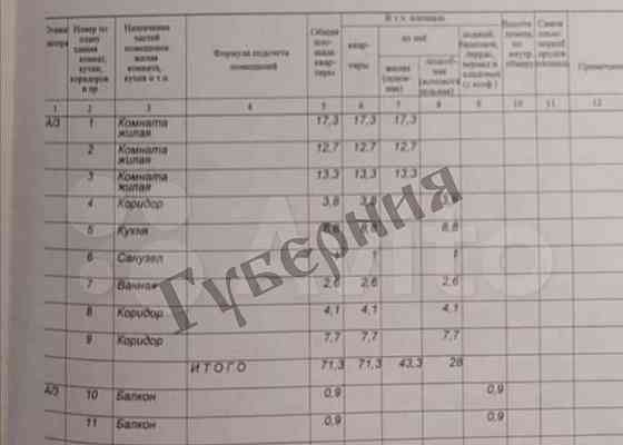 3-комн. квартира, 72 м2, 3/9 эт. Белгород