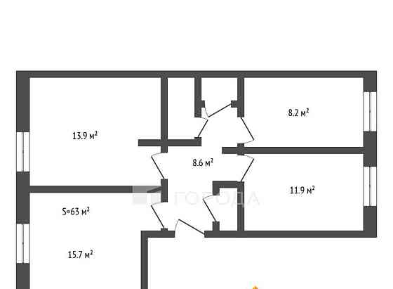 3-комн. квартира, 63 м2, 1/2 эт. Новоалтайск