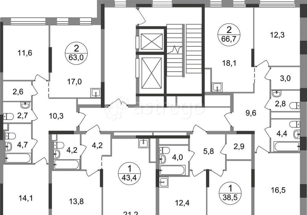 2-комн. квартира, 63 м2, 2/17 эт. Москва - изображение 5
