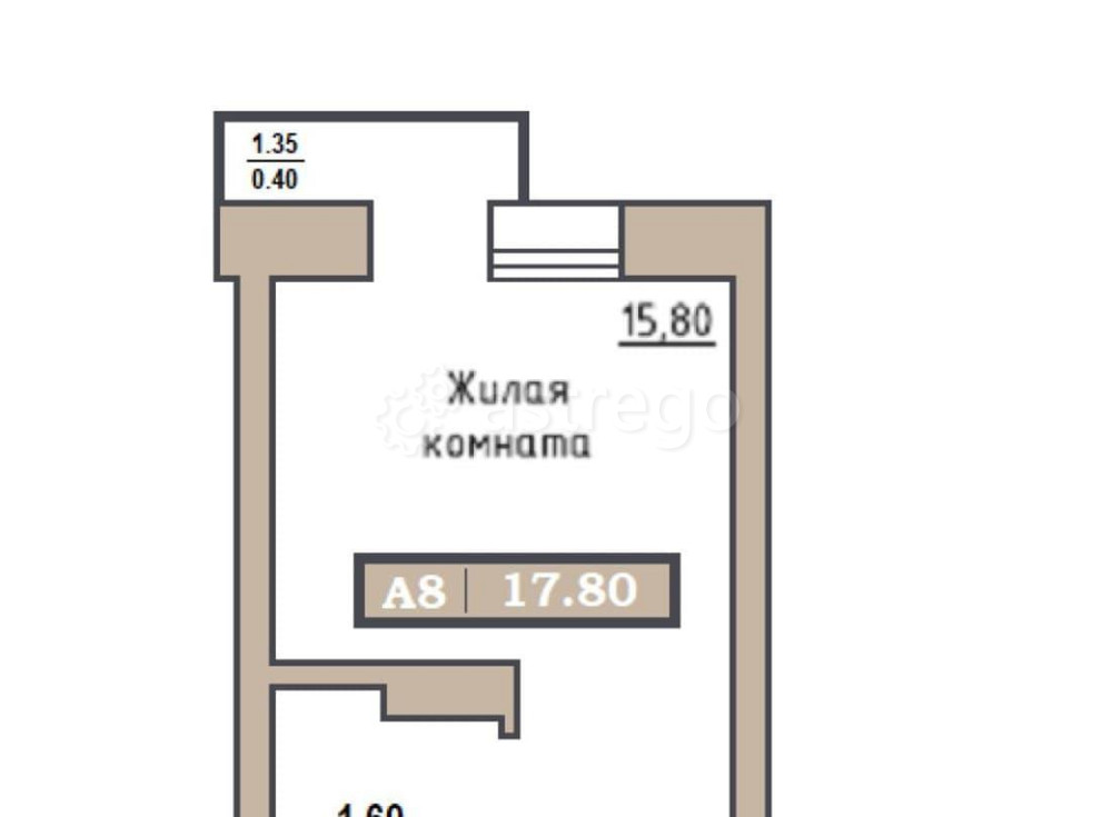 Студия, 17.8 м2, 6/9 эт. Красноярск - изображение 1