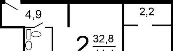 2-комн. квартира, 45.5 м2, 5/5 эт. Бородино
