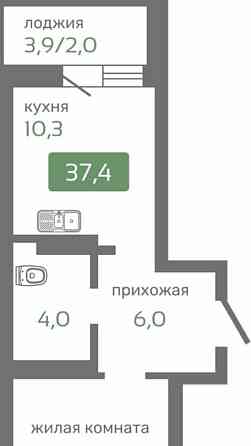 1-комн. квартира, 37.4 м2, 11/19 эт. Красноярск