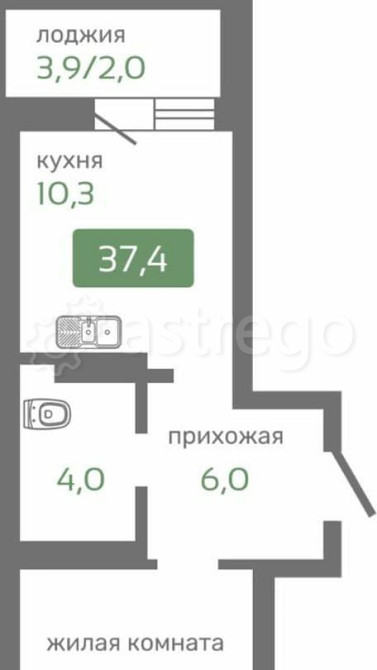 1-комн. квартира, 37.4 м2, 11/19 эт. Красноярск - изображение 1