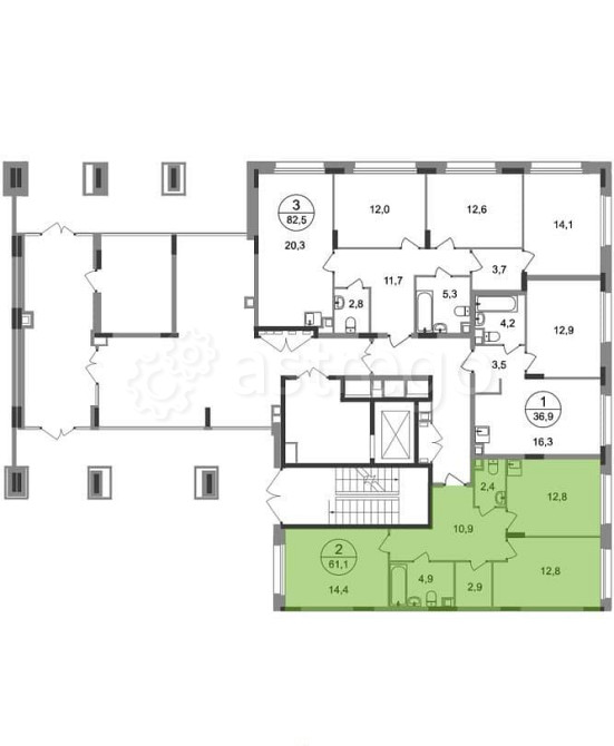 2-комн. квартира, 61 м2, 1/17 эт. Москва - изображение 4