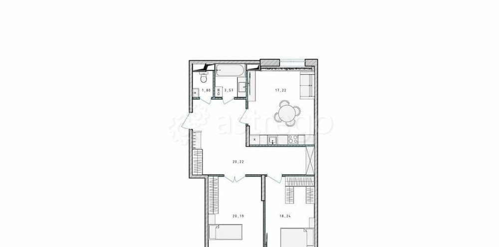2-комн. квартира, 81 м2, 12/17 эт. Пушкино - изображение 1