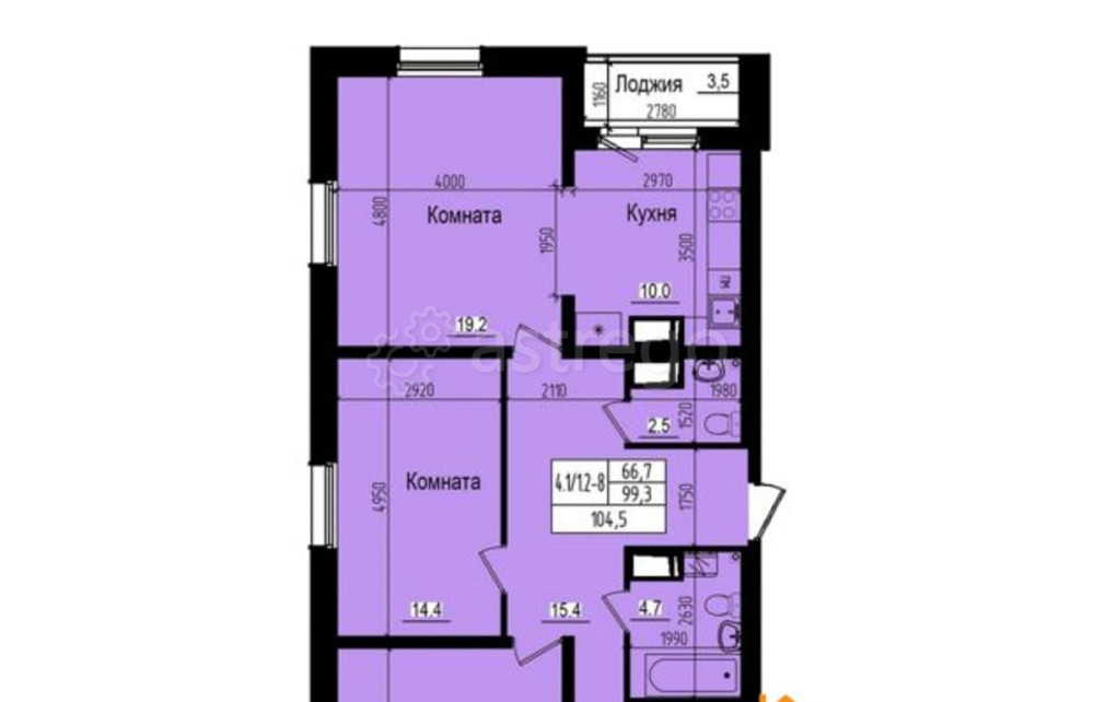 4-комн. квартира, 104.5 м2, 8/23 эт. Санкт-Петербург - изображение 1