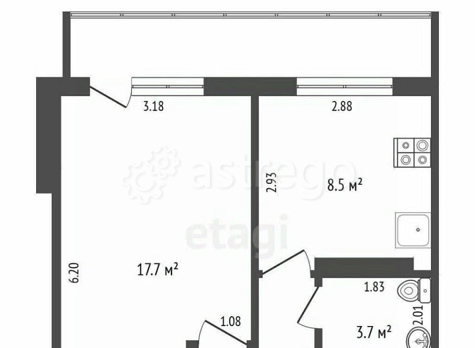 1-комн. квартира, 37.5 м2, 7/9 эт. Стерлитамак - изображение 5
