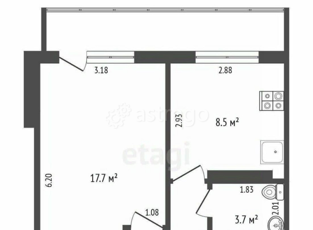 1-комн. квартира, 37.5 м2, 7/9 эт. Стерлитамак - изображение 5