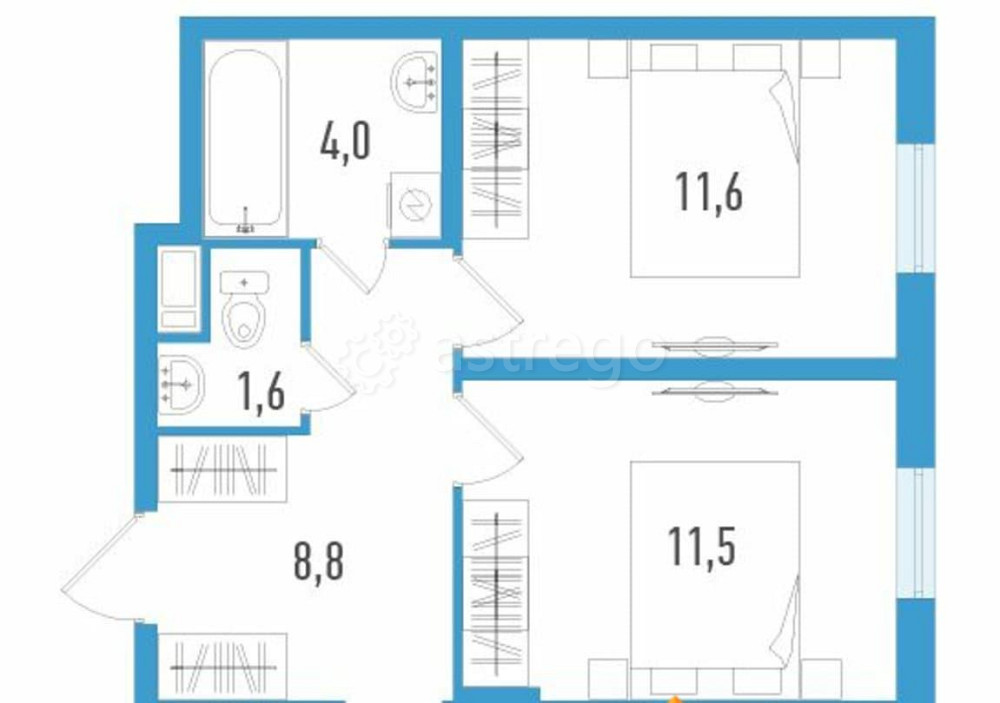 2-комн. квартира, 56.2 м2, 4/10 эт. Санкт-Петербург - изображение 4