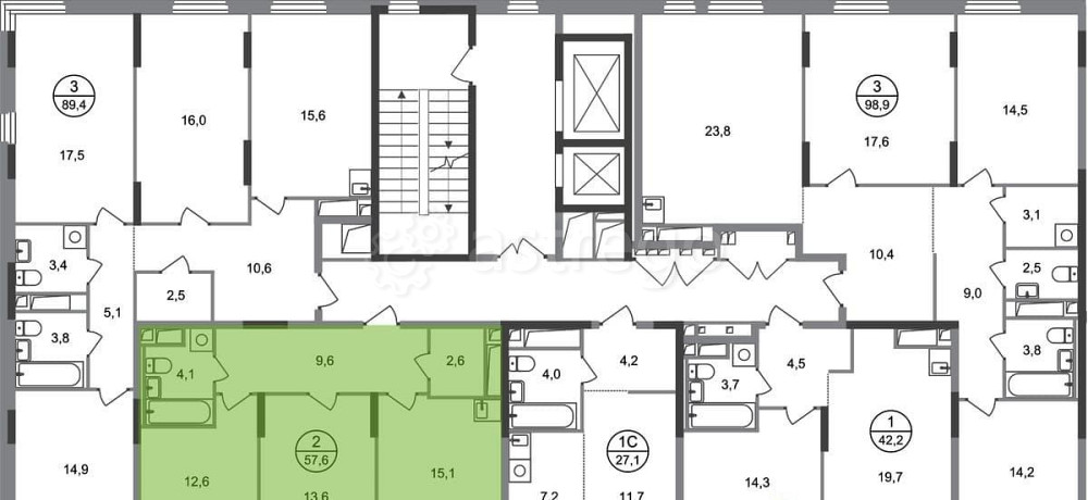 2-комн. квартира, 57 м2, 11/17 эт. Москва - изображение 7