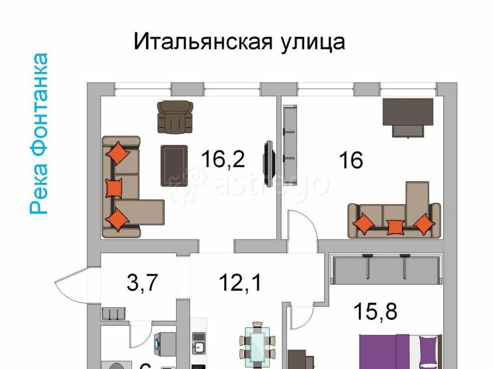 3-комн. квартира, 70 м2, 2/5 эт. Санкт-Петербург - изображение 5