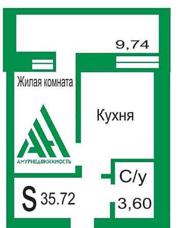 1-комн. квартира, 35.7 м2, 5/10 эт. Благовещенск