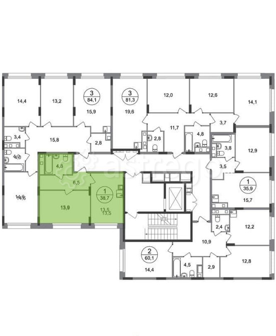 1-комн. квартира, 38 м2, 2/17 эт. Москва - изображение 4