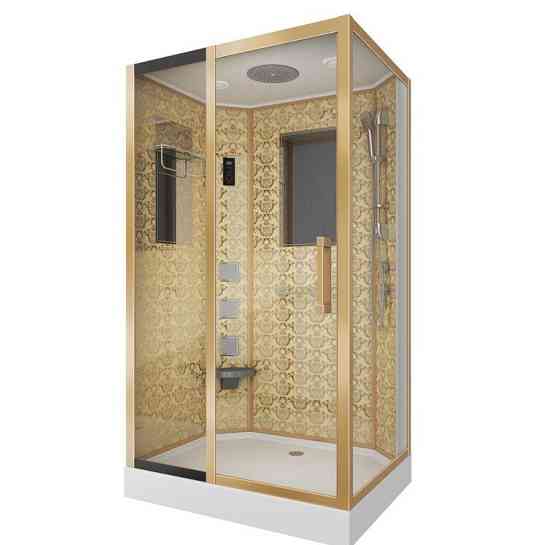 Душевая кабина 900x1200х2150 низкий поддон стенки ЗОЛОТО 6 мест NG-7711GL Niagara Москва