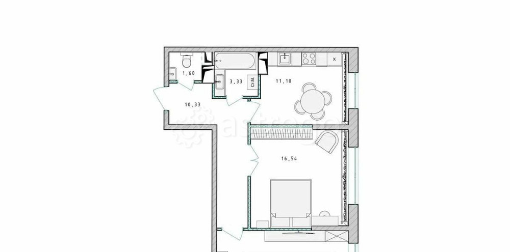 2-комн. квартира, 59.6 м2, 2/17 эт. Пушкино - изображение 1