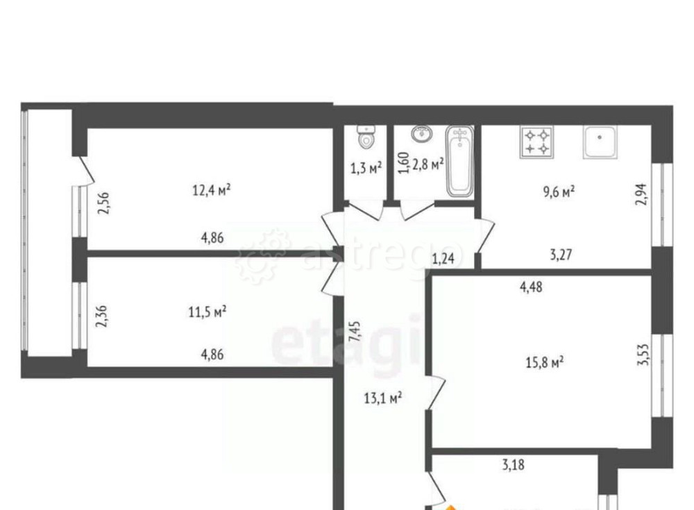 4-комн. квартира, 77 м2, 9/9 эт. Уфа - изображение 3