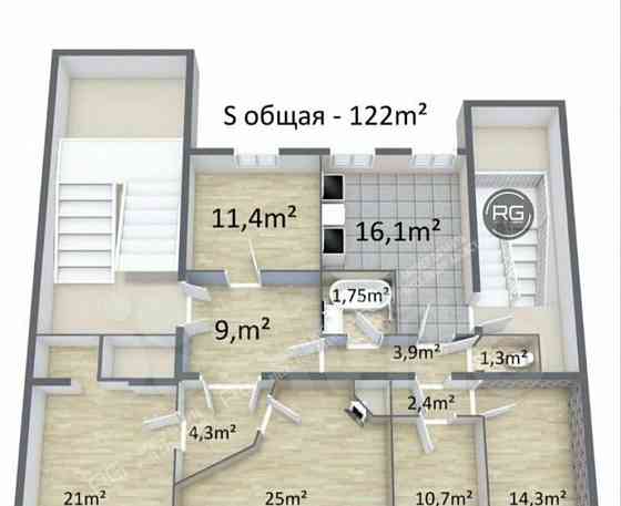 5-комн. квартира, 122.1 м2, 2/7 эт. Санкт-Петербург