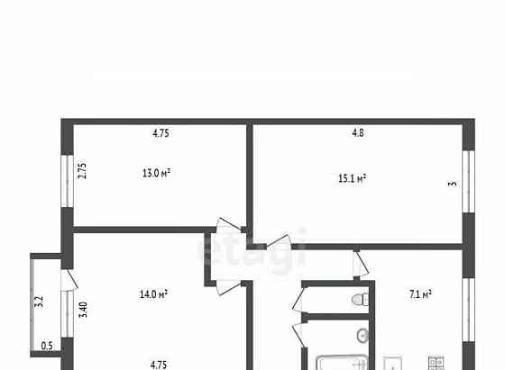 3-комн. квартира, 57.8 м2, 5/5 эт. Дмитров