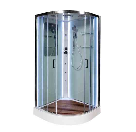 Душевая кабина 90х90 низкий поддон AvaCan A 09 с LED с кнопки и гидро Красноярск