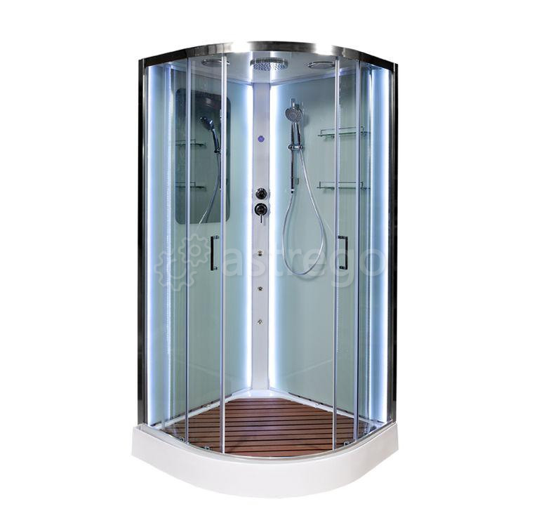 Душевая кабина 90х90 низкий поддон AvaCan A 09 с LED с кнопки и гидро Красноярск - изображение 1