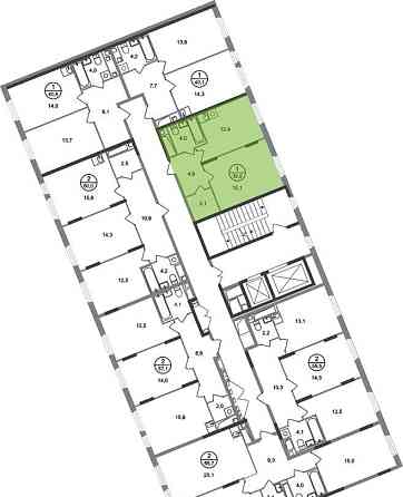 1-комн. квартира, 39 м2, 10/17 эт. Москва