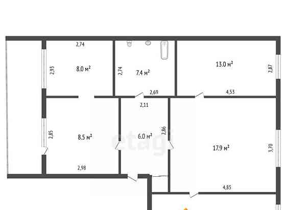 4-комн. квартира, 74 м2, 5/5 эт. Благовещенск