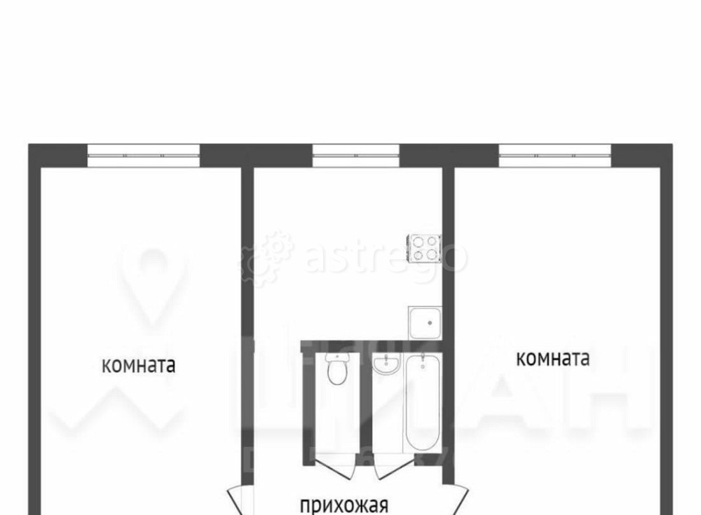 2-комн. квартира, 44 м2, 5/5 эт. Красноярск - изображение 1