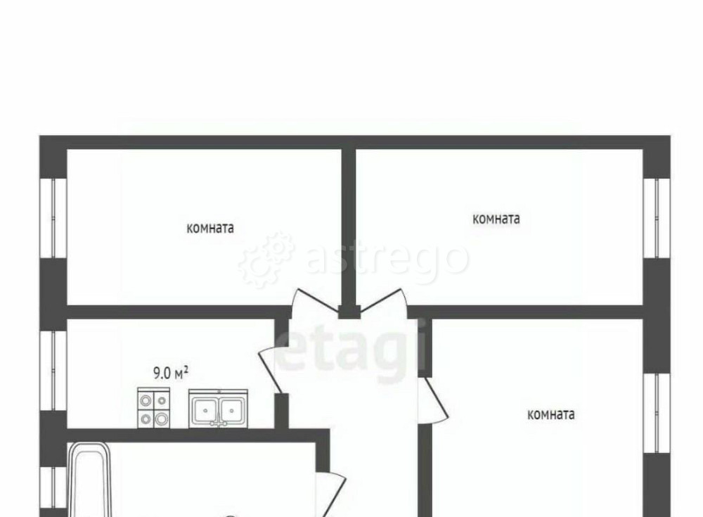 3-комн. квартира, 66.8 м2, 1/2 эт. Воскресенск - изображение 7