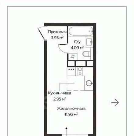 Студия, 22.9 м2, 17/17 эт. Одинцово