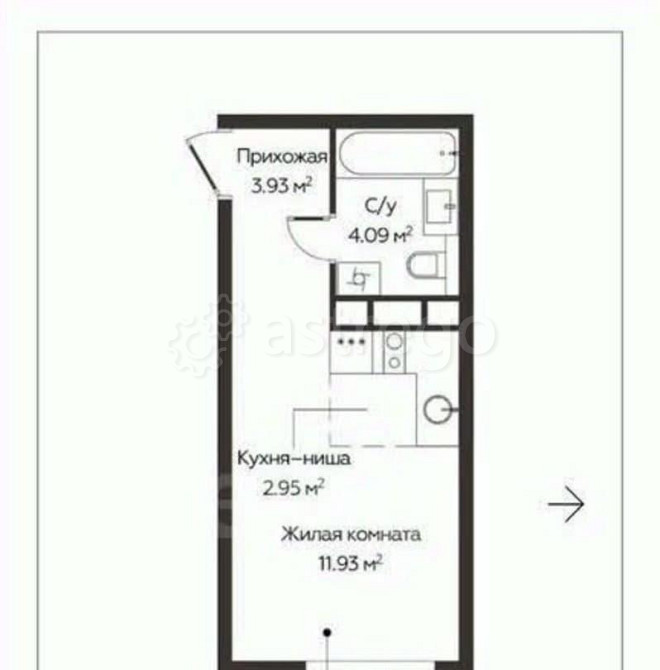 Студия, 22.9 м2, 17/17 эт. Одинцово - изображение 6