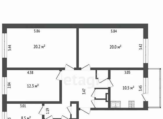 4-комн. квартира, 92.8 м2, 2/9 эт. Норильск